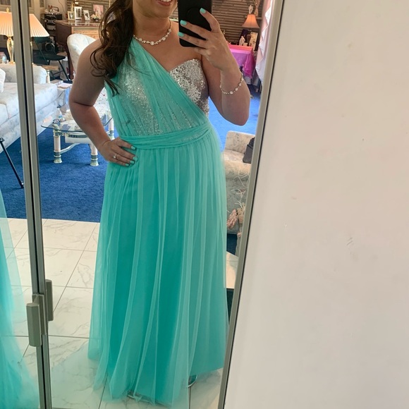 Christina Wu Celebrations Aqua Bridesmaid Dress - Picture 4 of 6